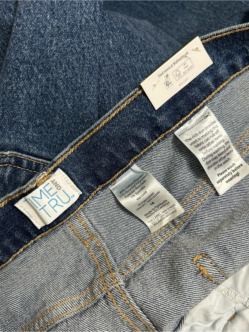 New! Time and Tru High Rise Barrel Leg Jeans Womens Size 18 - Picture 6 of 7